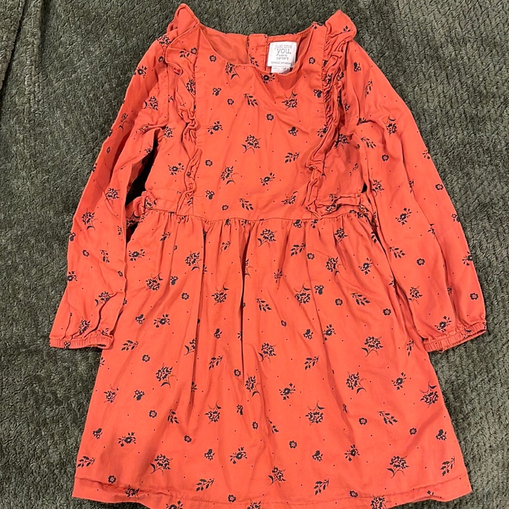 Just One You made by Carters, “Special Occassion” Dress, Orange and Black.
